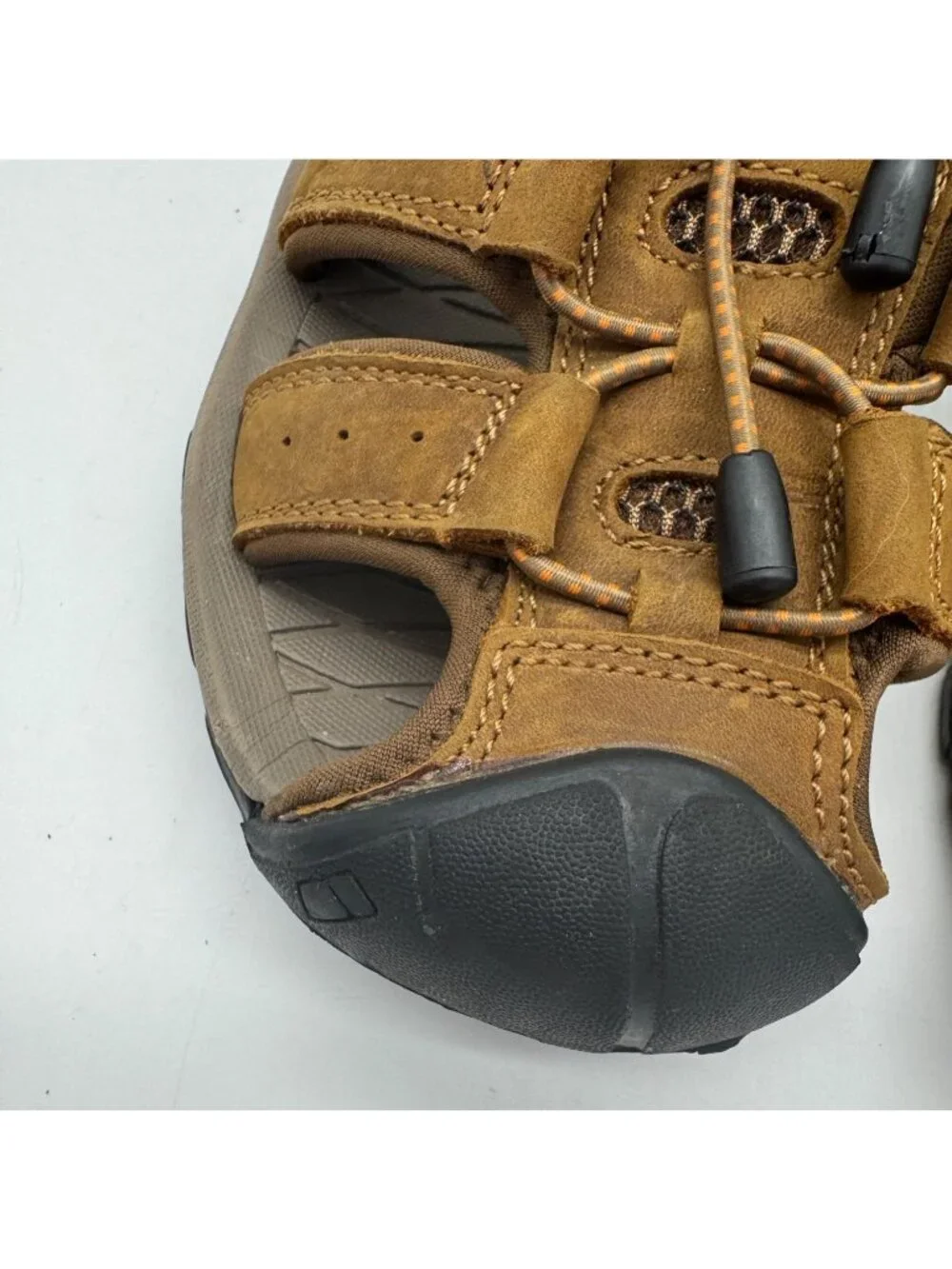 Flarut Mens Closed-Toe Outdoors Hiking Sports Sandals Size EU 39 Brown Suede